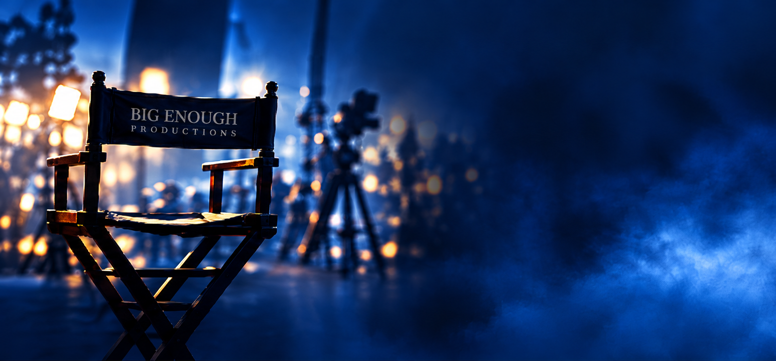Big Enough director's chair in a film studio